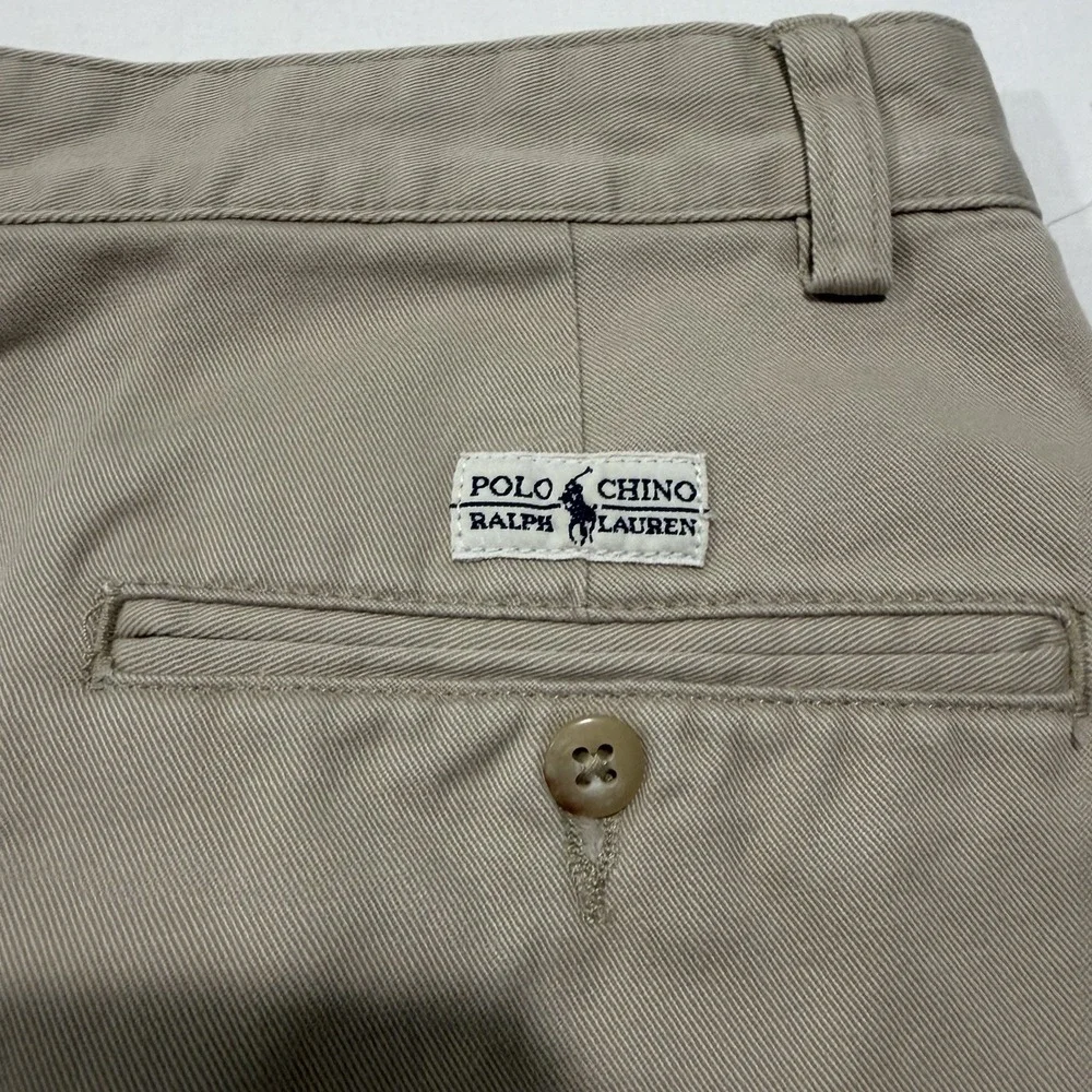 VTG 90s NWT Polo Ralph Lauren Tyler Short Mens 33 Tan Khaki Pleated Chino Shorts